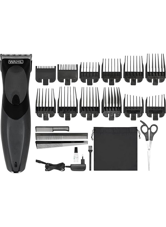 WAHL Wahl Haircut & Beard Grooming Kit, Rechargeable Hair Clipper, 12 Comb Attachments, Detachable And Rinsable Blades, 09639-827 Black  - Image 1