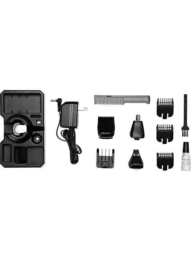WAHL WAHL Groomsman Pro Deluxe Rechargeable Grooming Kit, Multi grooming, FOIL SHAVER, EAR/NOSE TRIMMER, Beard, and Body Trimmer, 9 different cutting lengths beard trimmer for men, 9855-1227 (Black/Silver) Black/Silver  - Image 4