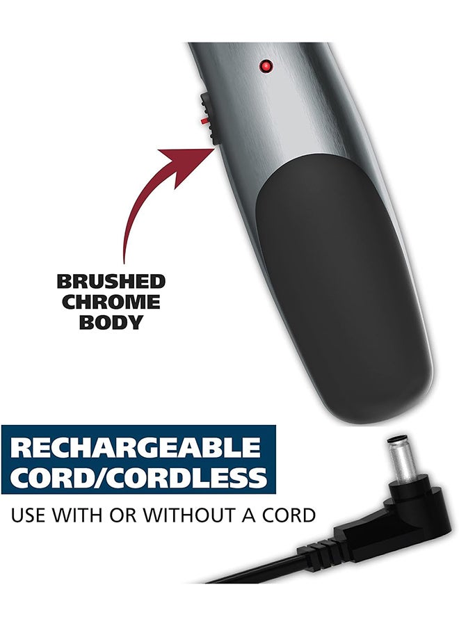 WAHL Groomsman Rechargeable Beard & Stubble Trimmer – Cord/Cordless All-in-One Grooming Kit with Nose & Ear Trimmer, Precision Blades, Guide Combs, 60 Min Runtime – 9918-1427 (Black/Silver) Black - Image 3