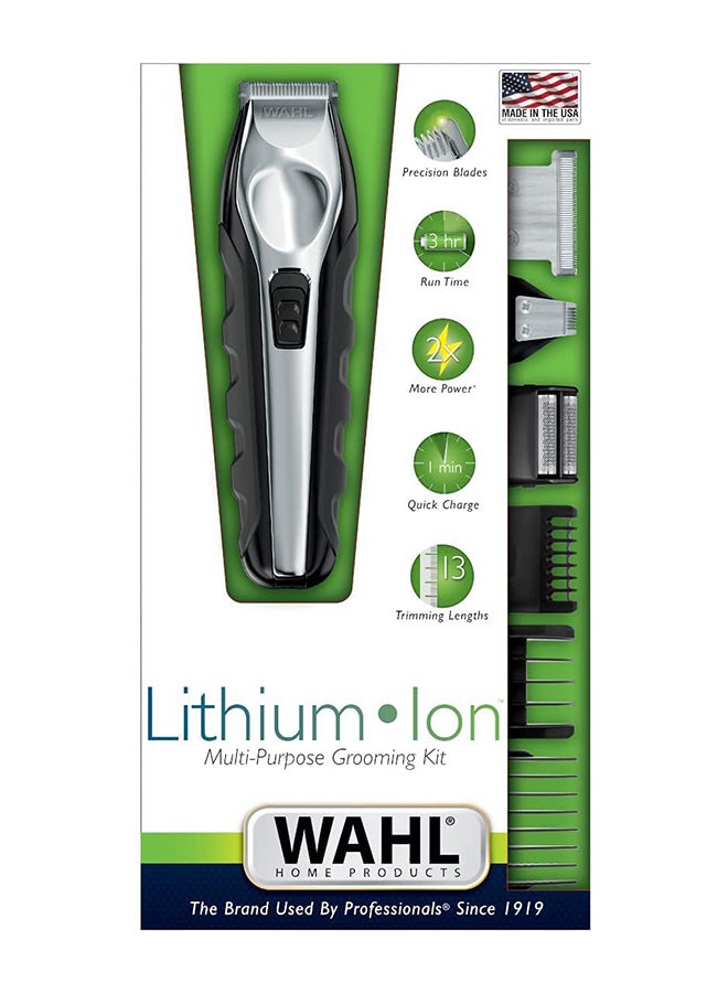 WAHL WAHL Lithium Ion Multi-Purpose Grooming Kit For Men, Suitable For Beard and All Types of Hair, Quick Charge With More Power, Black, 09888-1227 Silver/Black  - Image 3