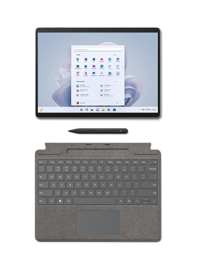 Microsoft - SURFACE PRO 9 Laptop With 13-Inch Display, Core i7-1255U Processor/16GB RAM/1TB SSD/Intel Iris XE Graphics/Windows 11 Home English Platinum - Image 1