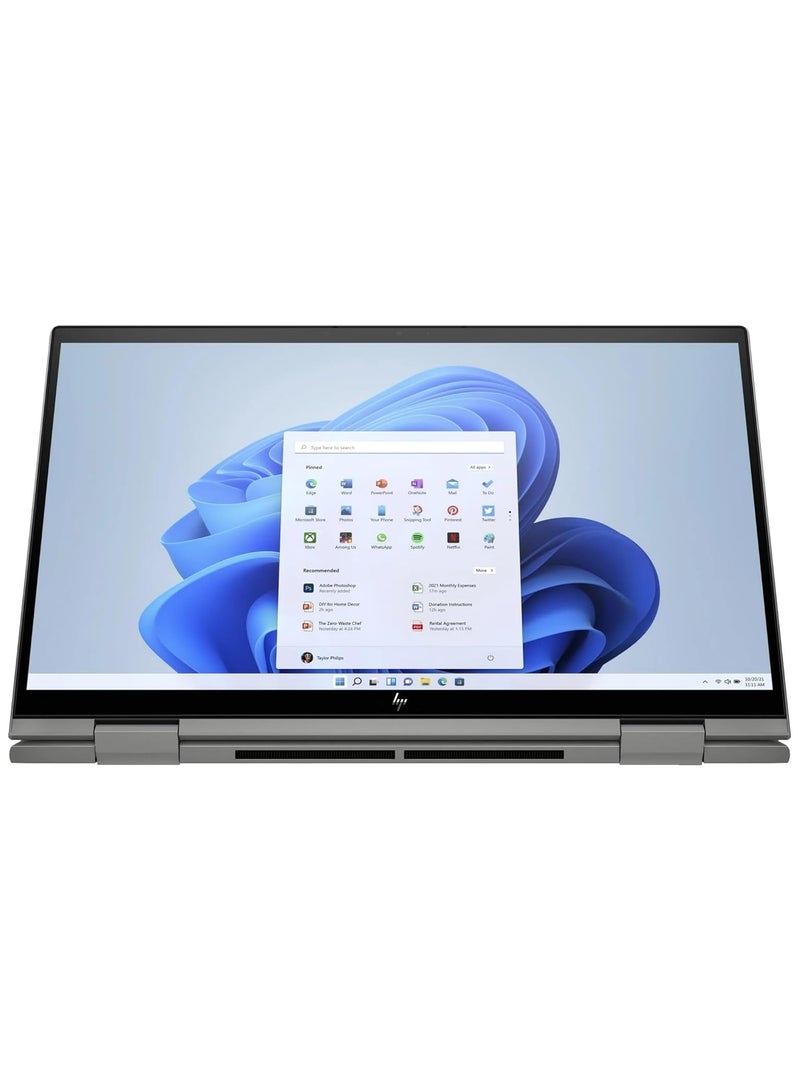 HP - 2023 Newest Slim Envy Convertible-2-In-1 (Upgraded Version) Laptop With 15.6-Inch Display, 13th Generation Core i7-13550U Processor/32GB RAM/1TB SSD/Intel Iris XE Graphics/Windows 11 With HP Styles Pen/ English/Arabic Grey - Image 1