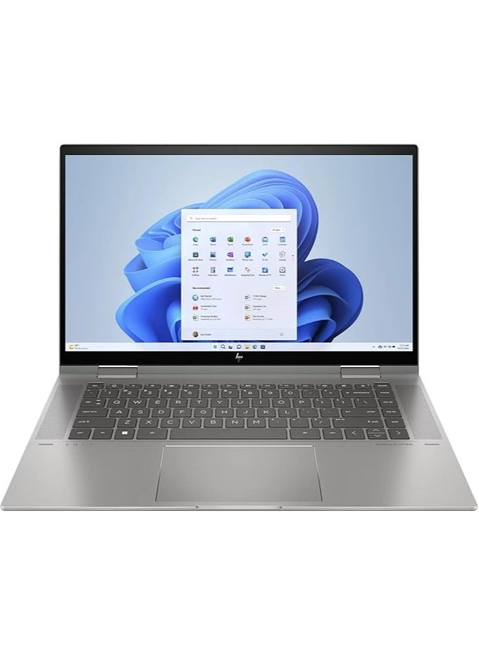 HP - 2023 Newest Slim Envy Convertible-2-In-1 (Upgraded Version) Laptop With 15.6-Inch Display, 13th Generation Core i7-13550U Processor/32GB RAM/1TB SSD/Intel Iris XE Graphics/Windows 11 With HP Styles Pen/ English/Arabic Grey - Image 1