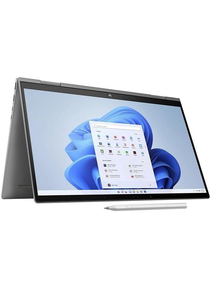HP - 2023 Newest Slim Envy Convertible-2-In-1 (Upgraded Version) Laptop With 15.6-Inch Display, 13th Generation Core i7-13550U Processor/32GB RAM/1TB SSD/Intel Iris XE Graphics/Windows 11 With HP Styles Pen/ English/Arabic Grey - Image 1