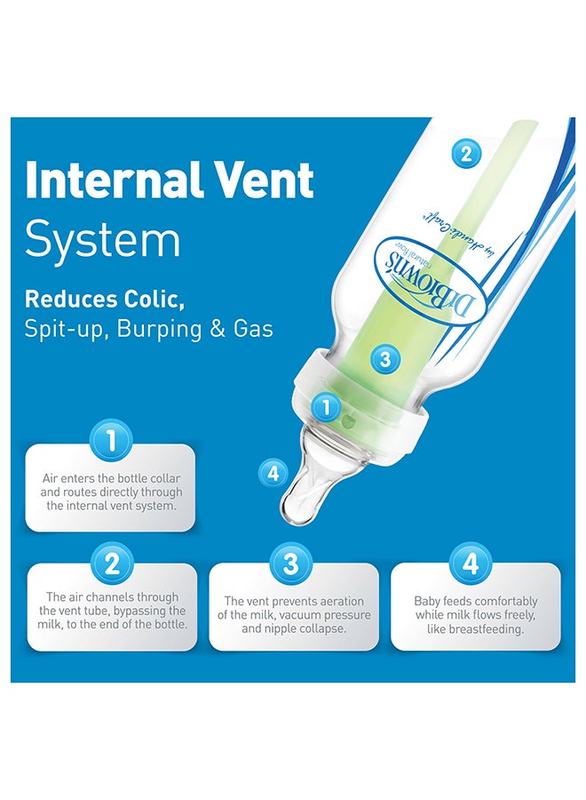 دكتور براونز عبوة من قطعتي زجاجة تغذية ورضاعة أوبشن بلس مضادة للمغص، حجم 120 مل - Image 3