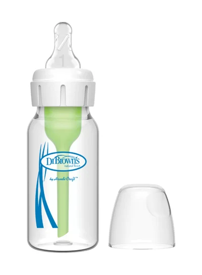 Dr. Brown’s Pack Of 1 Anti-Colic Narrow Glass Baby Feeding Bottle 120 ML, 0 Months +