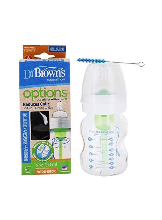 Dr. Brown’s - 5 Oz/150 Ml Glass W-N Anti-Colic Options+ Bottle, 1-Pack - Image 1