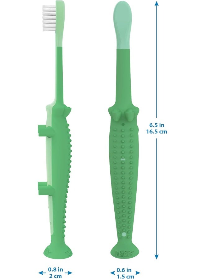 فرشاة أسنان بتصميم تمساح