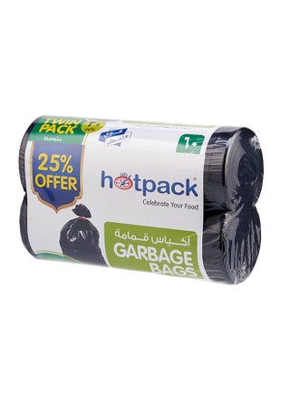 Hotpack Disposable Strong & Bio-Degradable Garbage Roll Twin Pack, 30 Gallon 65x95cm, 60 Pieces Black 65x95cm - view 4