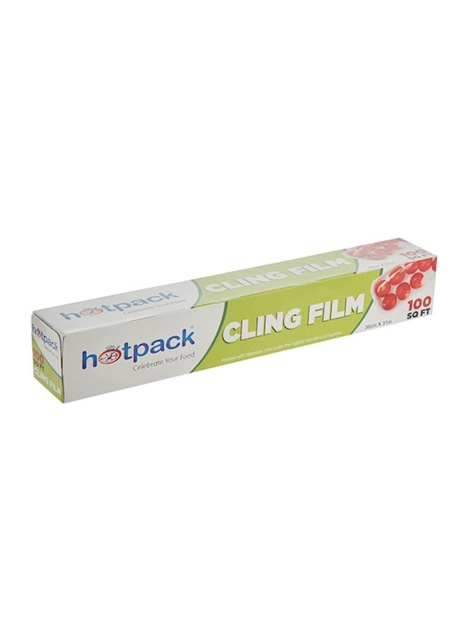 Hotpack Cling Film Food Wrap Buy 2 Get 1 Free 100Square Feet Clear 30cm  - Image 3