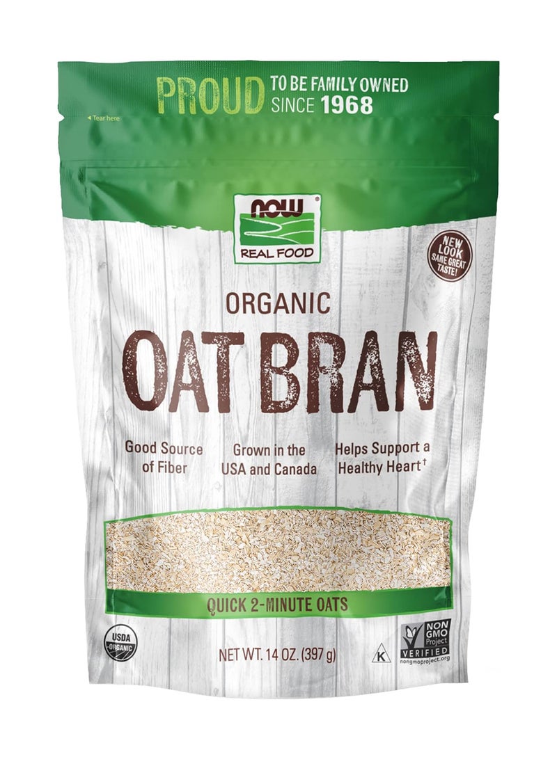 Now Foods Organic Oat Bran 397grams - Image 1