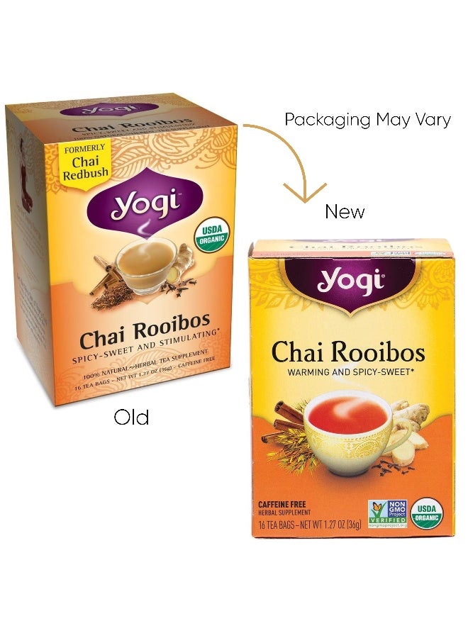 YOGI Chai Rooibos, Caffeine Free, 16 Tea Bags, 1.27 oz (36 g) Packaging May Vary - Image 2