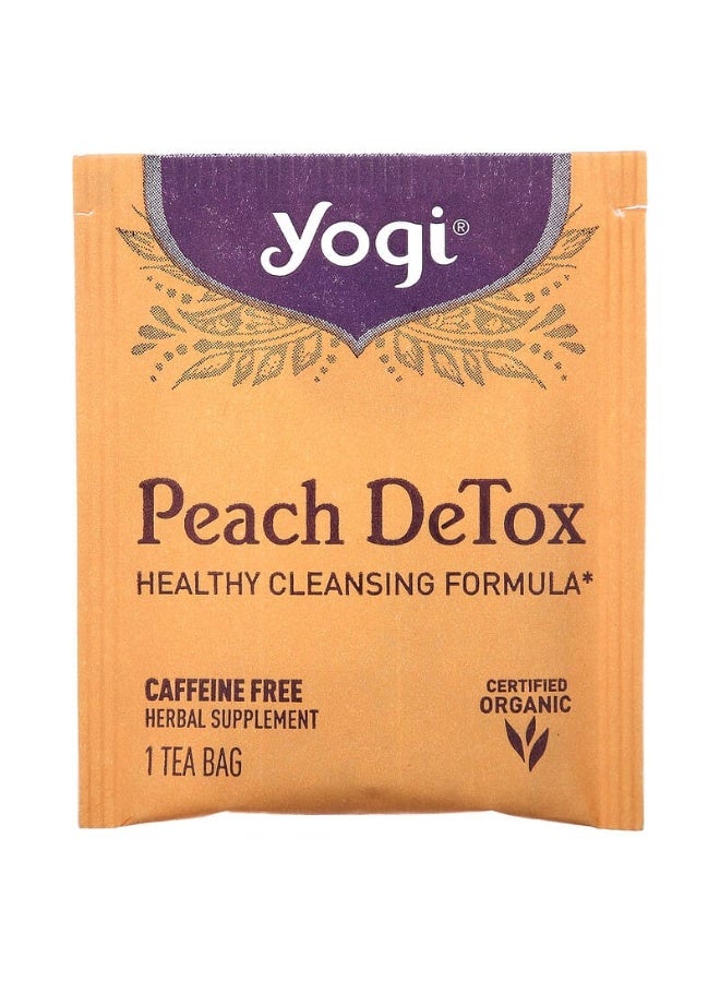 YOGI Peach DeTox, Caffeine Free, 16 Tea Bags, 1.12 oz (32 g) - Image 2