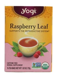 YOGI Yogi Tea, Raspberry Leaf, Caffeine Free, 16 Tea Bags  - Image 1