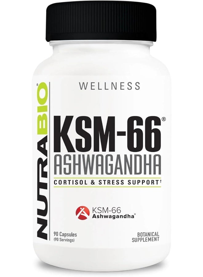 NutraBio Labs Ksm 66 Ashwagandha 90 Capsules Packaging May Vary  - Image 1