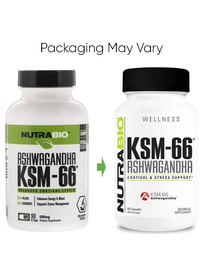 NutraBio Labs Ksm 66 Ashwagandha 90 Capsules Packaging May Vary  - Image 2