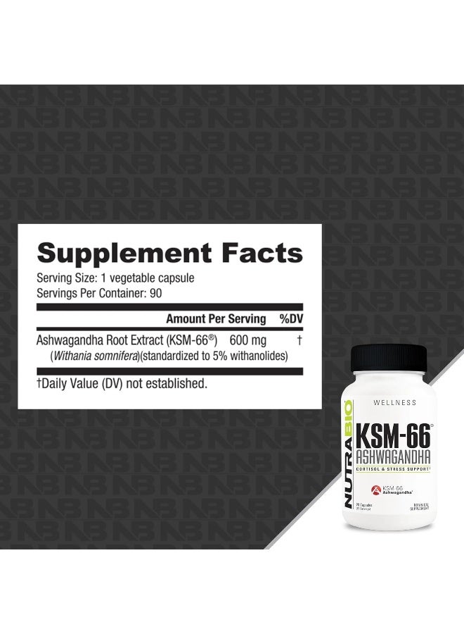 NutraBio Labs Ksm 66 Ashwagandha 90 Capsules Packaging May Vary  - Image 3