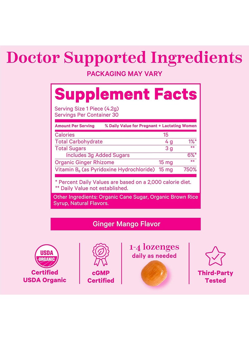 Pink Stork - Pack Of 30 Mango Ginger Morning Sickness Sweets Organic Lozenge - Image 1