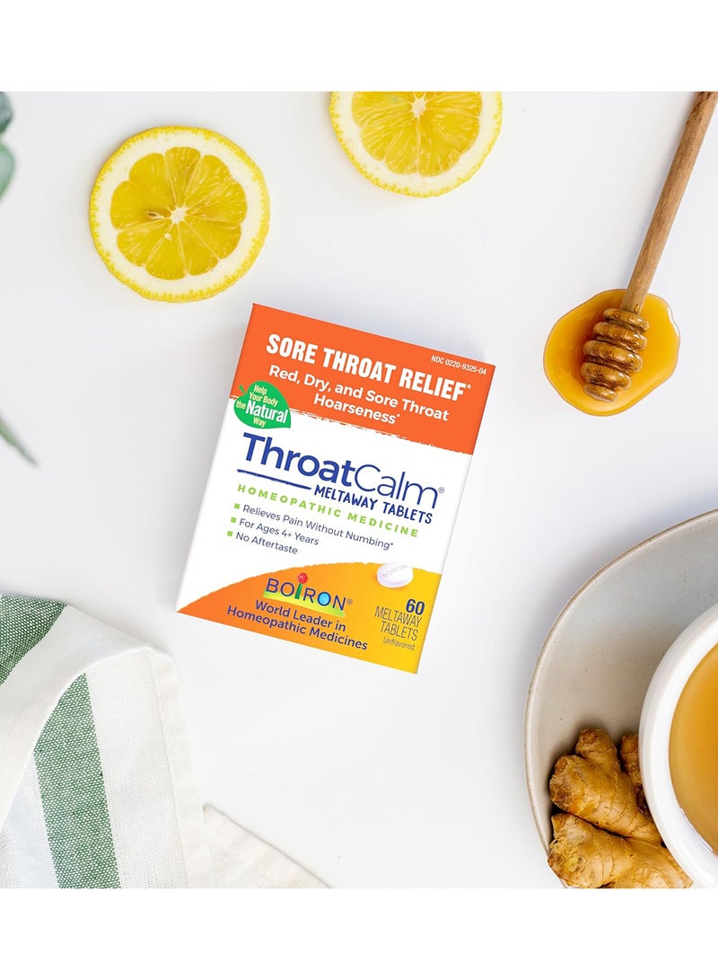 Boiron - Throat Calm, Sore Throat Relief, 60 Meltaway Tablets - Image 1
