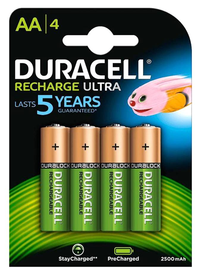 Duracell 4 - Piece AA-4 Recharge Ultra Batteries Green/Gold - Image 1