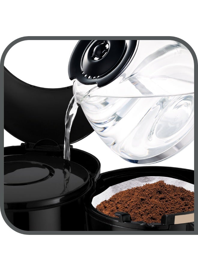 تيفال ماكينة صنع القهوة الكهربائية برفيكتا بقدرة 1000 وات 1.25 L 1000 W CM442827 أسود/شفاف - Image 2
