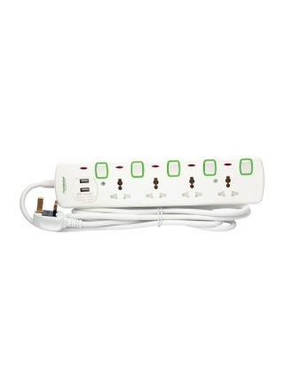Terminator Power Extension 4 Socket 2 USB Charging Ports with 3 Meter Cable - TPB 854U White - pnsku/N37092096A/45/_/1752502062/3fb78171-3a1a-4134-a0c7-d1e03fc9dd8b
