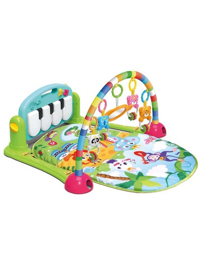 HUANGER Deluxe Piano Fitness Mat – Educational Play Mat with Music, Lights & Hanging Toys 70x53x44cm