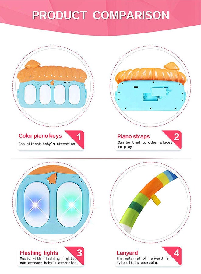 HUANGER Music Lighting Portable Lightweight Soft Comfortable Piano Gym Fitness Mat For Baby 75x60x42cm - Image 5