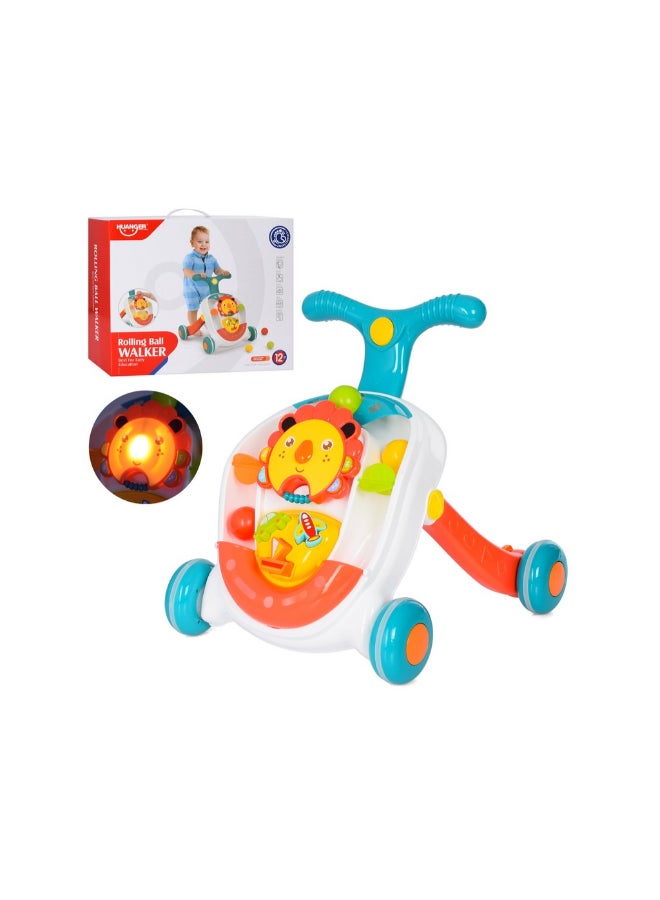 هوانجر مشاية أطفال على شكل كرة دوارة مزودة بأضواء وموسيقى وبطاريات 2AA 45.5x42.5x45سم - Image 3