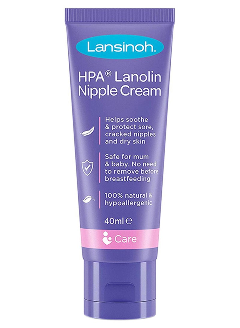 Lansinoh HPA Lanolin Nipple Cream 40ml For Cracked, Dry and Sore Nipples, Breast Feeding Moms, 100% Natural, Soothing, Tasteless & Odourless, Clinically Tested, Safe For Baby, Maternity Essentials - Image 1