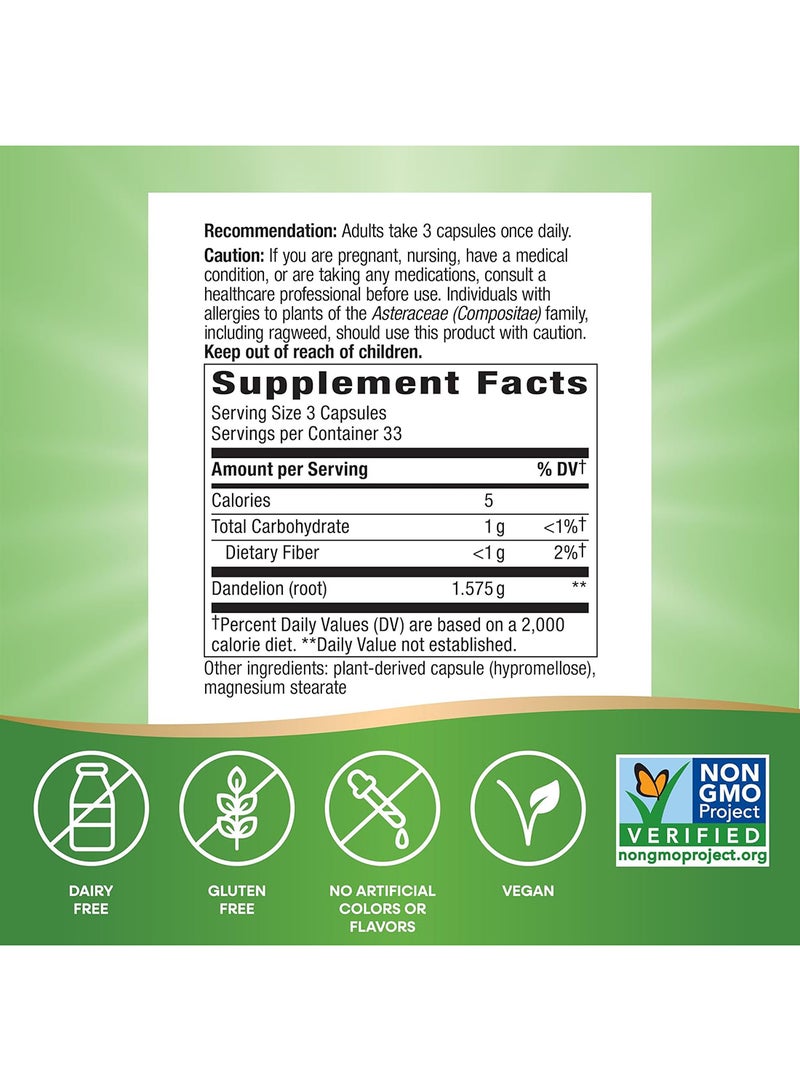 ناتشور واي جذور الهندباء - 100 كبسولة نباتية - Image 3
