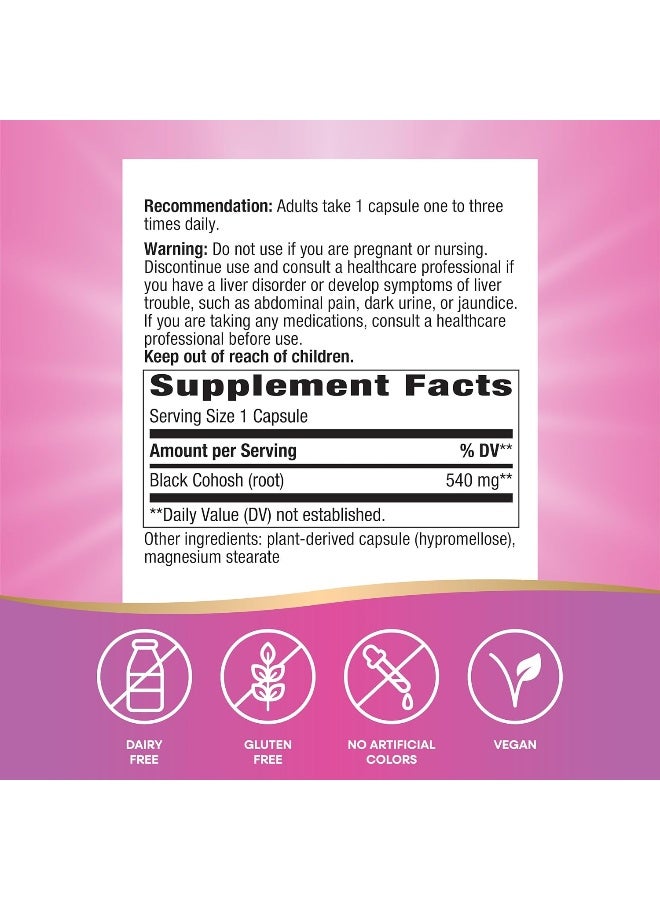 ناتشور واي جذور الكوهوش الأسود التقليدية لصحة المرأة - 180 كبسولة - Image 5