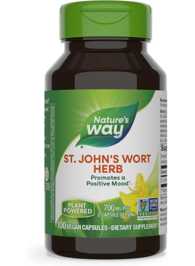 Nature way - ST.Johnâ€™s Wort Herb, 700 mg - 100 Vegan Capsules Packaging May Vary - Image 1