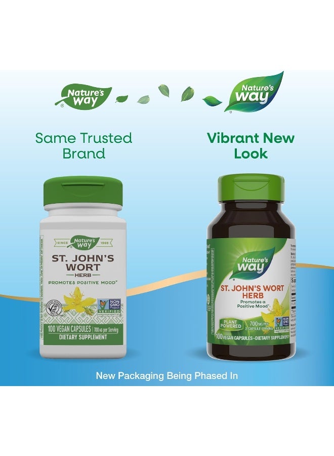 Nature way - ST.Johnâ€™s Wort Herb, 700 mg - 100 Vegan Capsules Packaging May Vary - Image 1