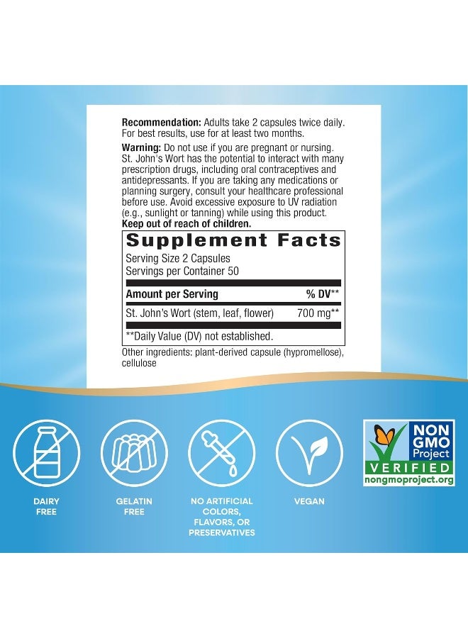 Nature way - ST.Johnâ€™s Wort Herb, 700 mg - 100 Vegan Capsules Packaging May Vary - Image 1