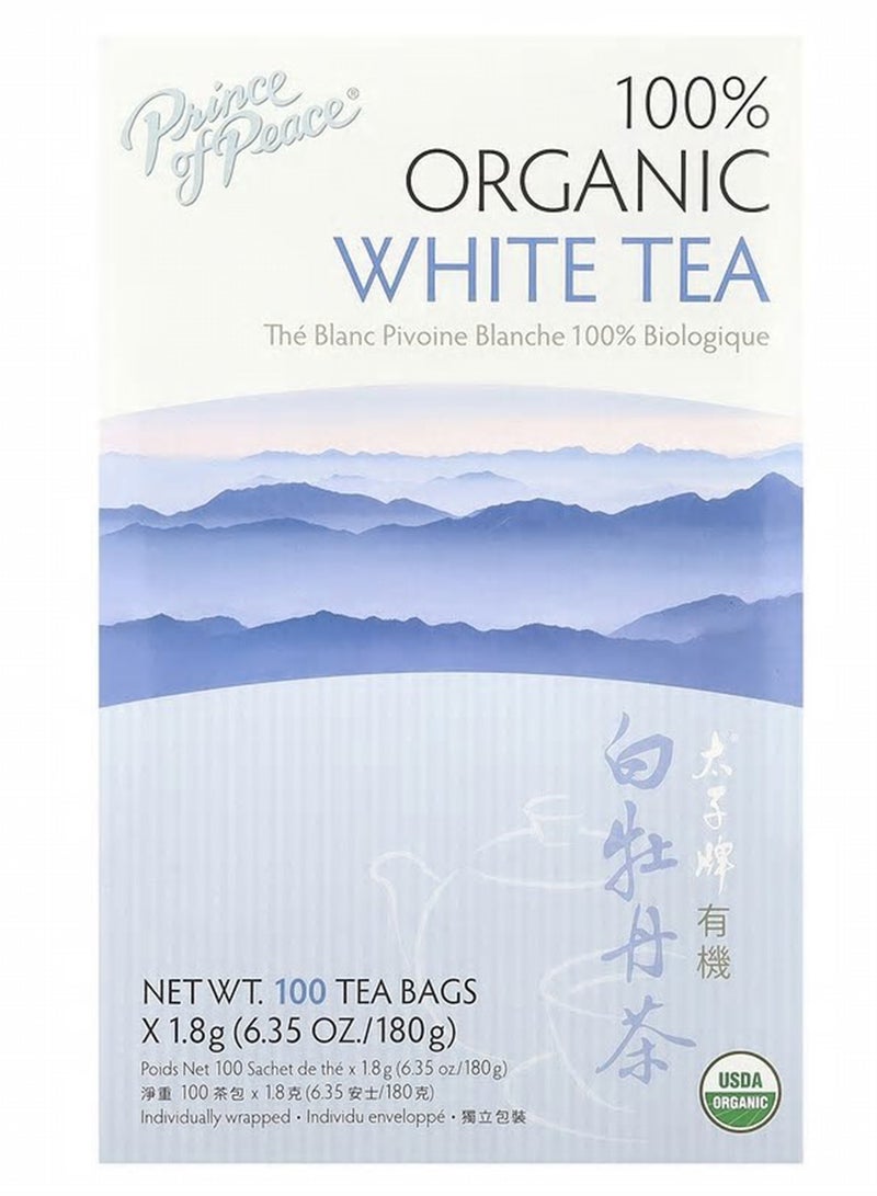 prince of peace - Prince of Peace, 100% Organic White Tea, 100 Tea Bags, 6.35 oz (180 g) - Image 1