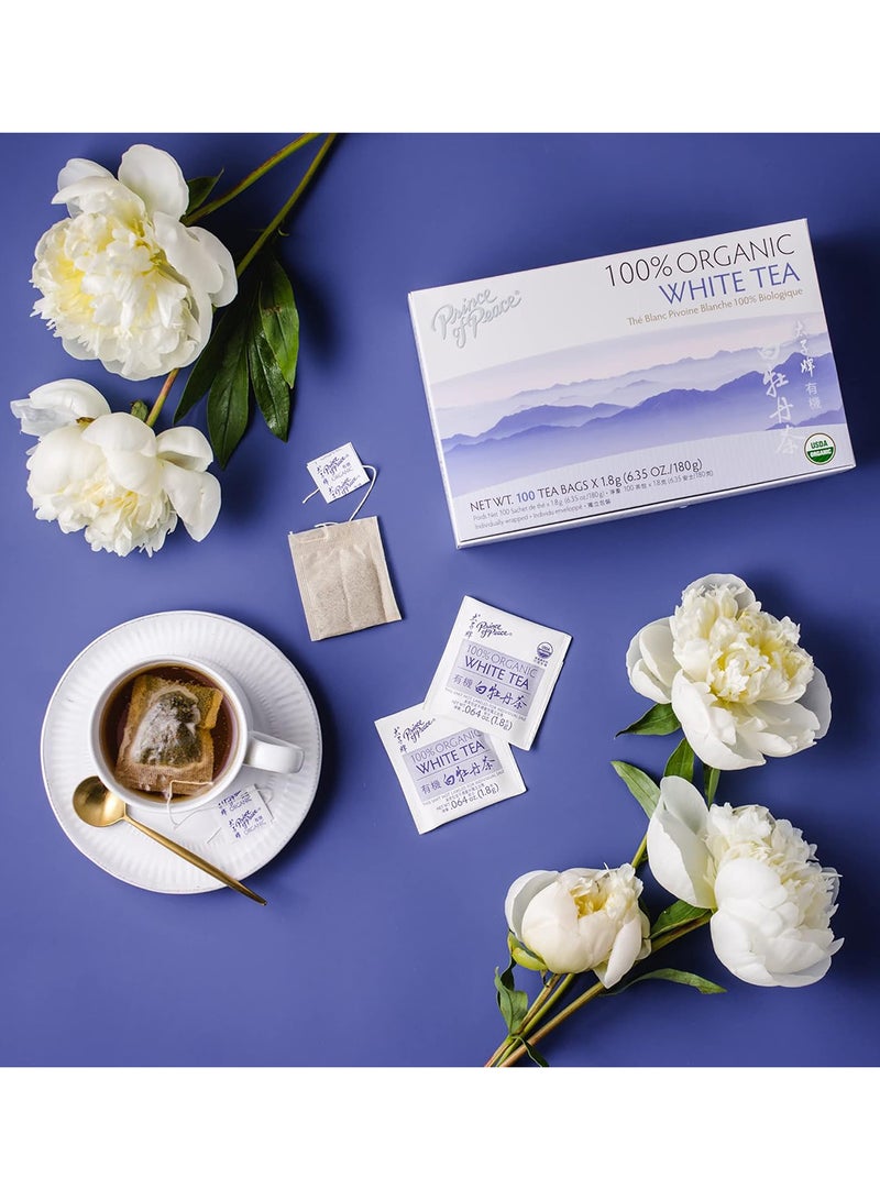 prince of peace - Prince of Peace, 100% Organic White Tea, 100 Tea Bags, 6.35 oz (180 g) - Image 1