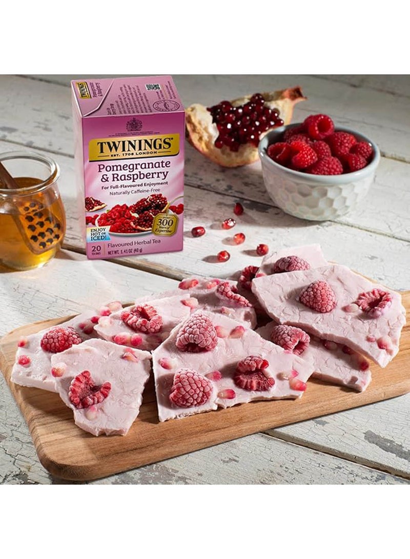 Twinings - Pomegranate And Raspberry Herbal Tea 1.41ounce Pack of 20 - Image 1