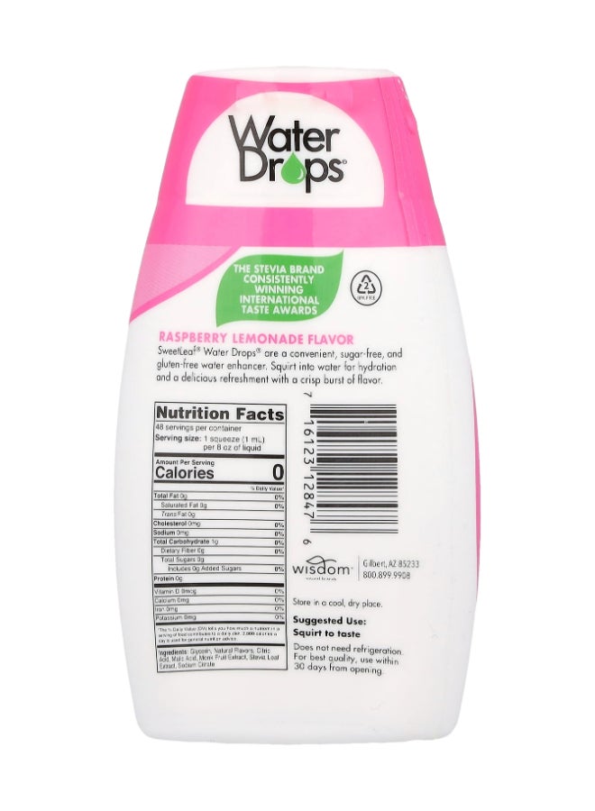 Wisdom natural Water Dropsâ®, Delicious Stevia Water Enhancer, Raspberry Lemonade, 1.62 Fl Oz 48ml  - Image 2