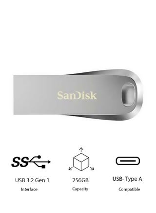 256 GB Ultra Luxe Flash Drive, USB 3.2 Gen 1 USB Type-A Read Speed 400 MB/s for Laptop, Desktop, Game Console SDCZ74-256G-G46 256 GB - pnsku/N37187868A/45/_/1736584613/790c49c2-72ca-477a-882a-cb0319e3bcb0