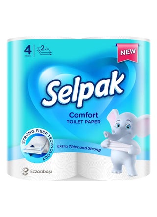 Comfort Toilet Paper 150 Sheets x 2Ply, Pack of 4 Rolls