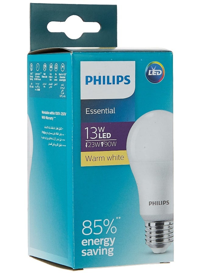 Philips - Essential Led Bulb13W E27 Capbase -Warm White. Warm White 12cm - Image 1