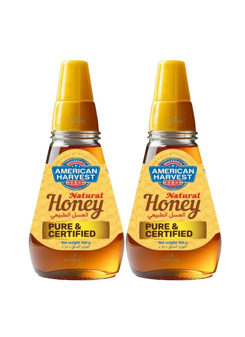 أمريكان هارفست عسل طبيعي ونقي 400جرام عبوة من قطعتين - Image 1