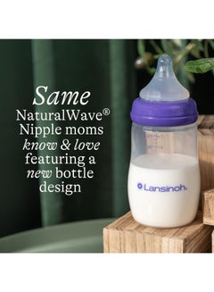 Lansinoh Feeding Bottles With Naturalwaveâ® Nipple, Medium Flow, 3 Bottles, 8 Oz (240 Ml) Each  - Image 3