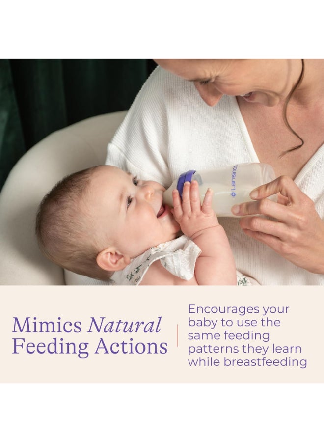 Lansinoh - Feeding Bottles With Naturalwaveâ® Nipple, Medium Flow, 3 Bottles, 8 Oz (240 Ml) Each - Image 1