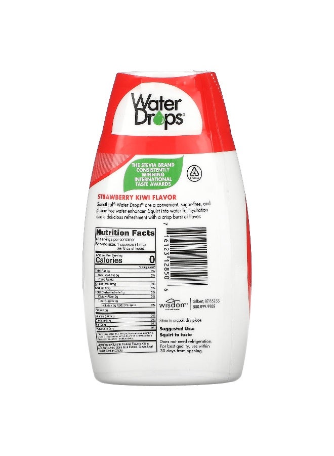 Wisdom natural - Water Drops, Delicious Stevia Water Enhancer, Strawberry Kiwi, 1.62 fl oz Packaging May Vary 48ml - Image 1