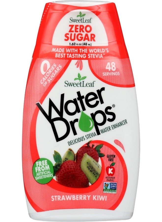Wisdom natural - Water Drops, Delicious Stevia Water Enhancer, Strawberry Kiwi, 1.62 fl oz Packaging May Vary 48ml - Image 1