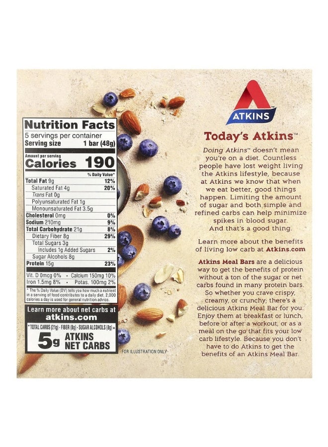 Atkins Pack Of 5 Blueberry Greek Yogurt Bar  - Image 2
