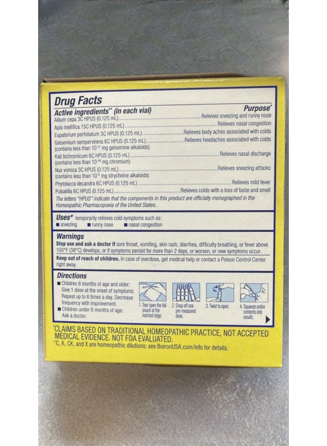Boiron ColdCalm Baby Single-Use Drops for Relief from Cold Symptoms of Sneezing, Runny Nose, and Nasal Congestion - Sterile and Non-Drowsy Liquid Doses - 30 Count - Image 2