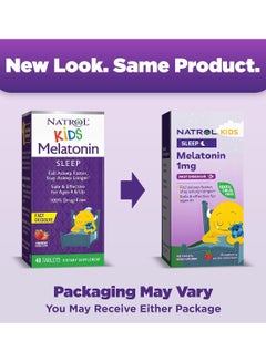 NATROL Kids Melatonin 1mg, Fast Dissolve 40 Tablets, Packaging may vary  - Image 2